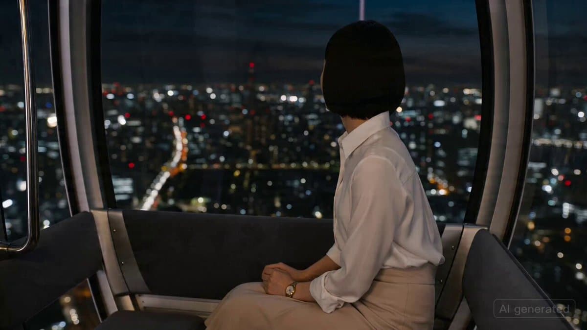 Photorealistic Cinematic POV Video of Woman in Ferris Wheel preview