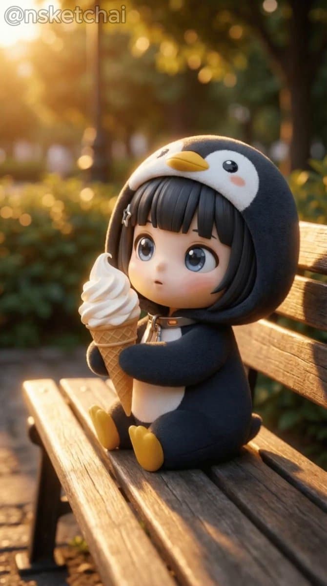 Chibi Anime Girl Ice Cream Tragedy Prompt preview