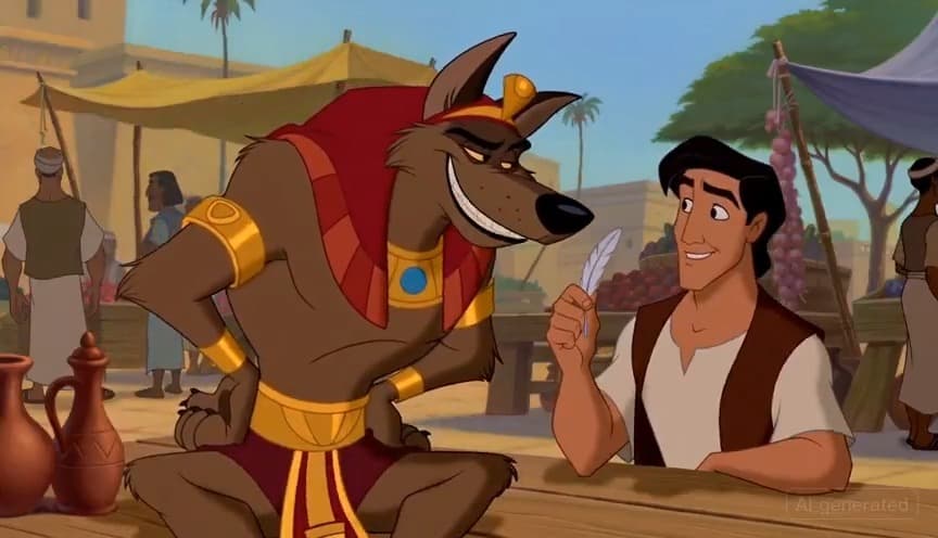 90s Disney Style Anubis Market Scene preview