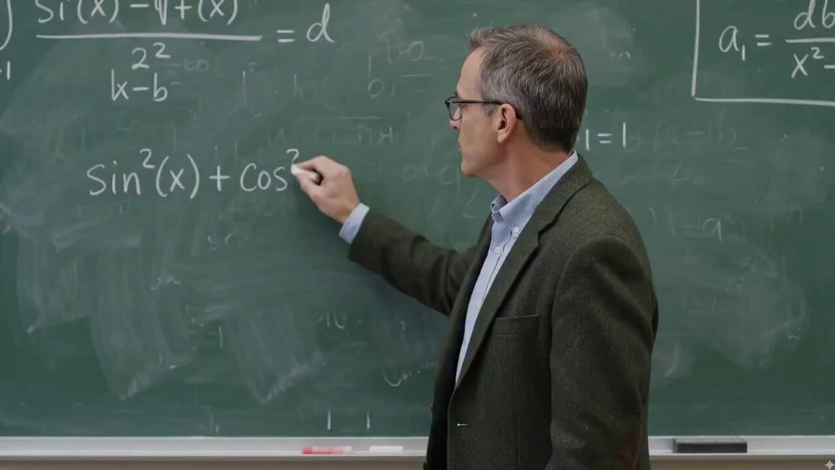 Math Professor Trigonometry Chalkboard Video preview