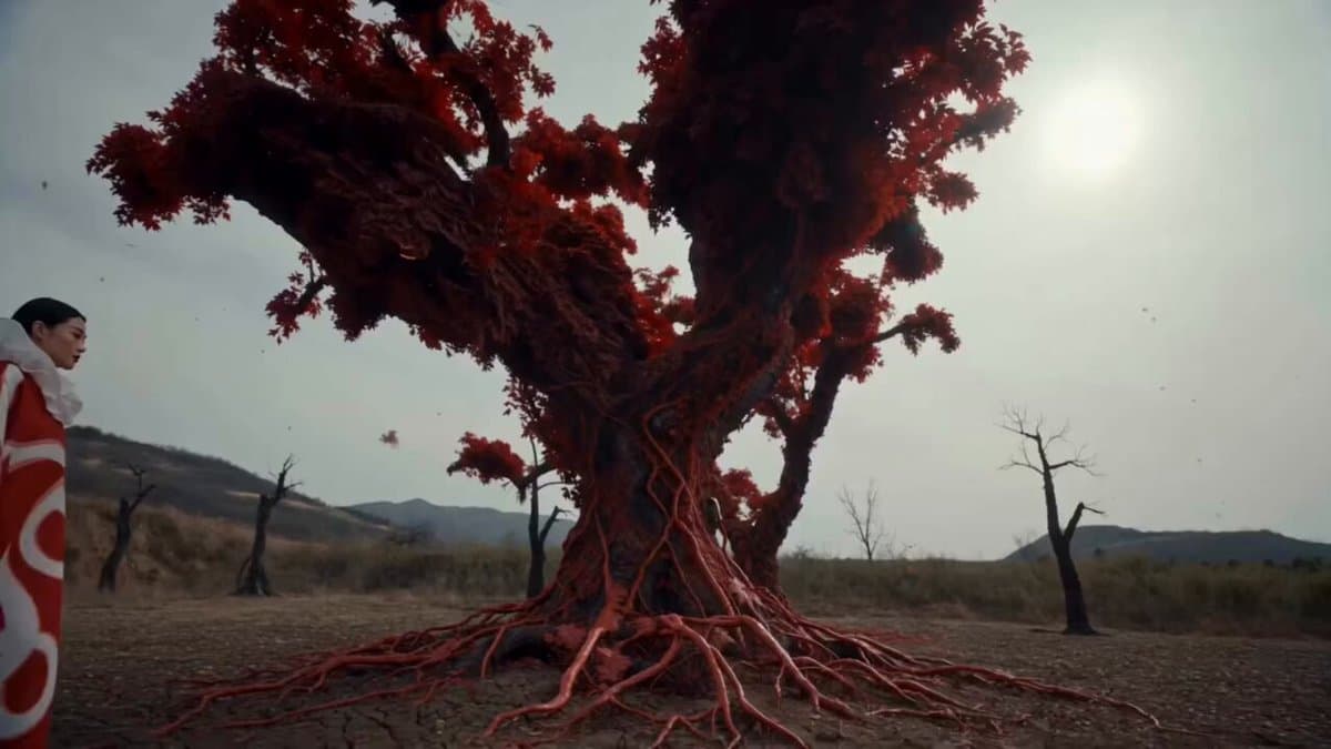 Surreal Crimson Roots Fashion Cinematic preview
