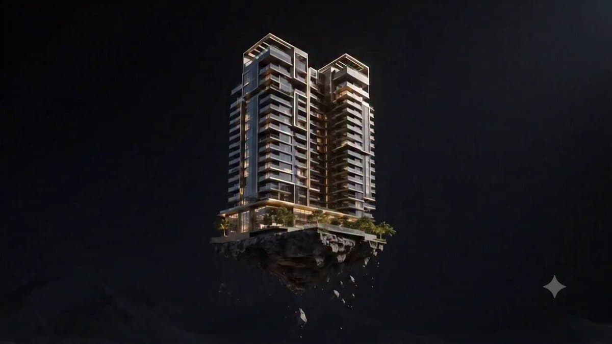 Floating Skyscraper HUD Fly-through preview