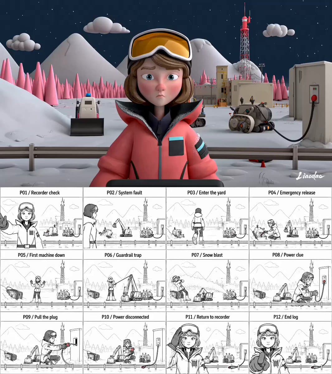 Miniature 3D Animation Snowfield Comedy preview