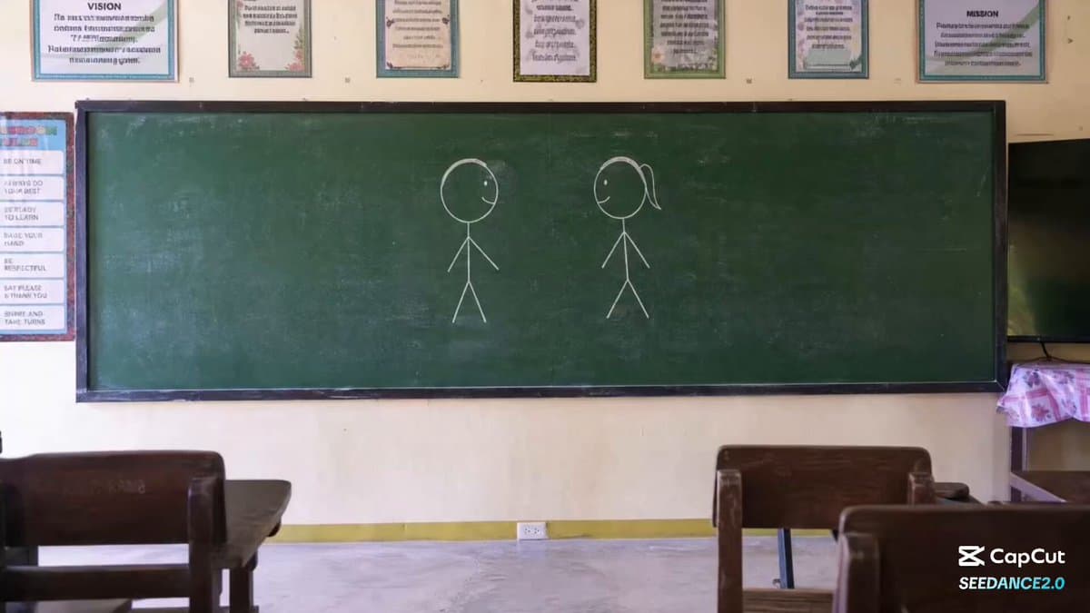 Chalkboard Stick Figure Karate Fight preview