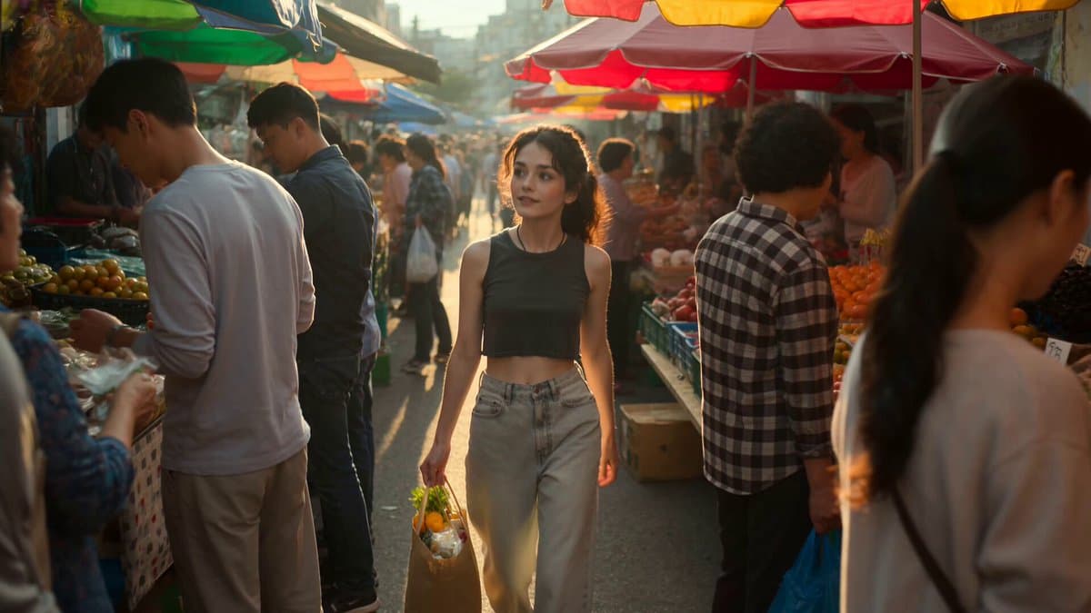 Korean Woman Market Walk preview