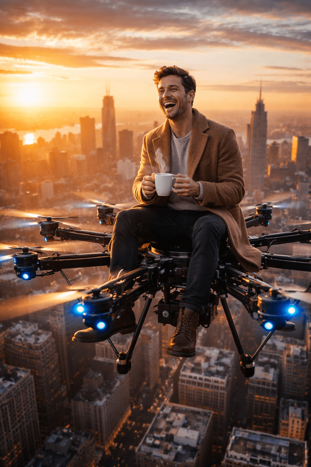 Cinematic A Photorealistic Photograph Cheerful Man In A Tan preview