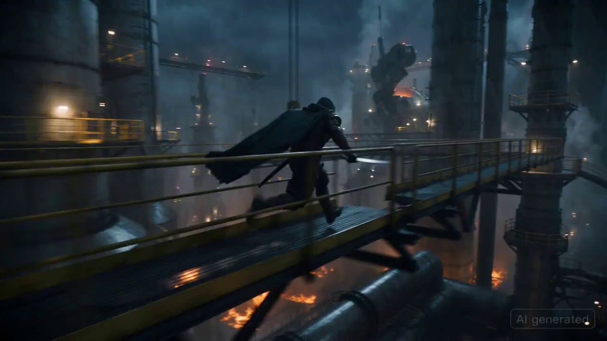 Ronin vs. Mechanical Beast Cinematic Prompt preview