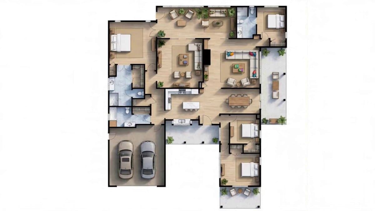 Detailed Blueprint-to-House Timelapse Prompt preview