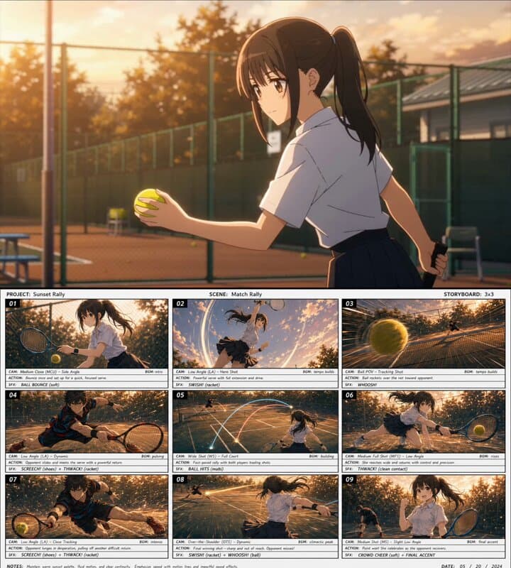 Cinematic Anime Tennis Match Video preview