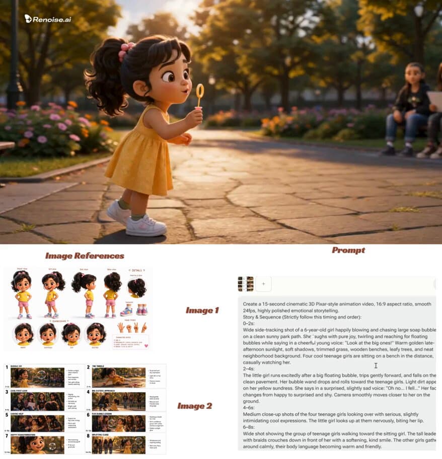 Pixar-Style Child Character Sheet preview