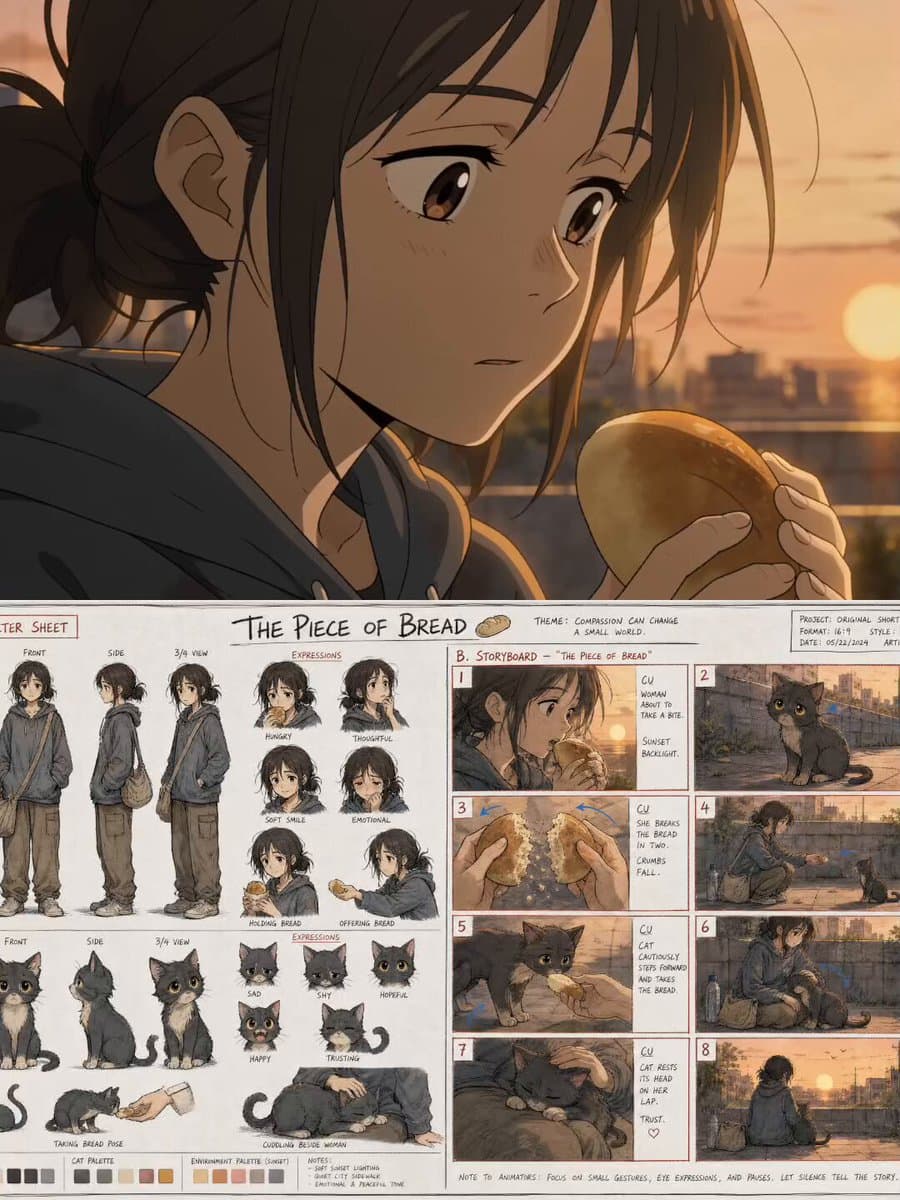 The Piece of Bread: Anime Short Film preview