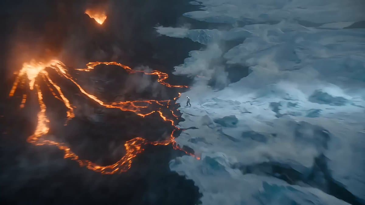 Epic Ice and Fire Disaster Action Prompt preview