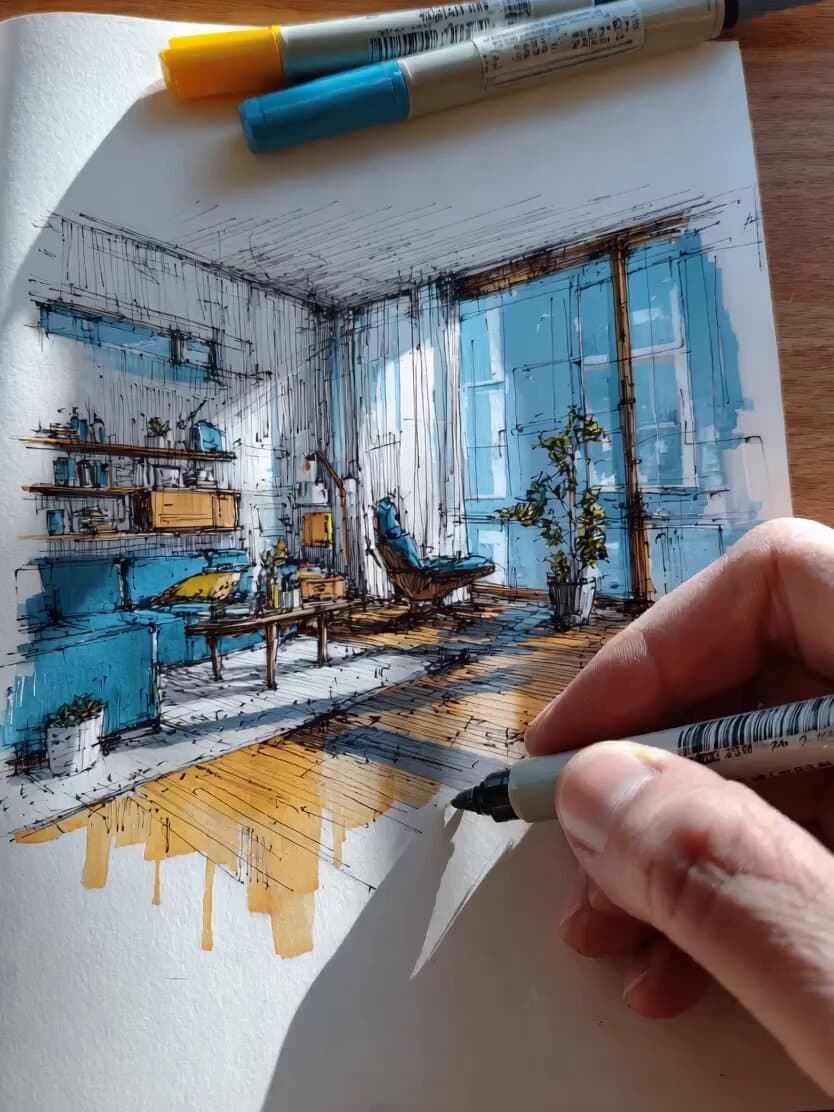 Video Prompt: Hand-Drawn Interior Design Transformation preview