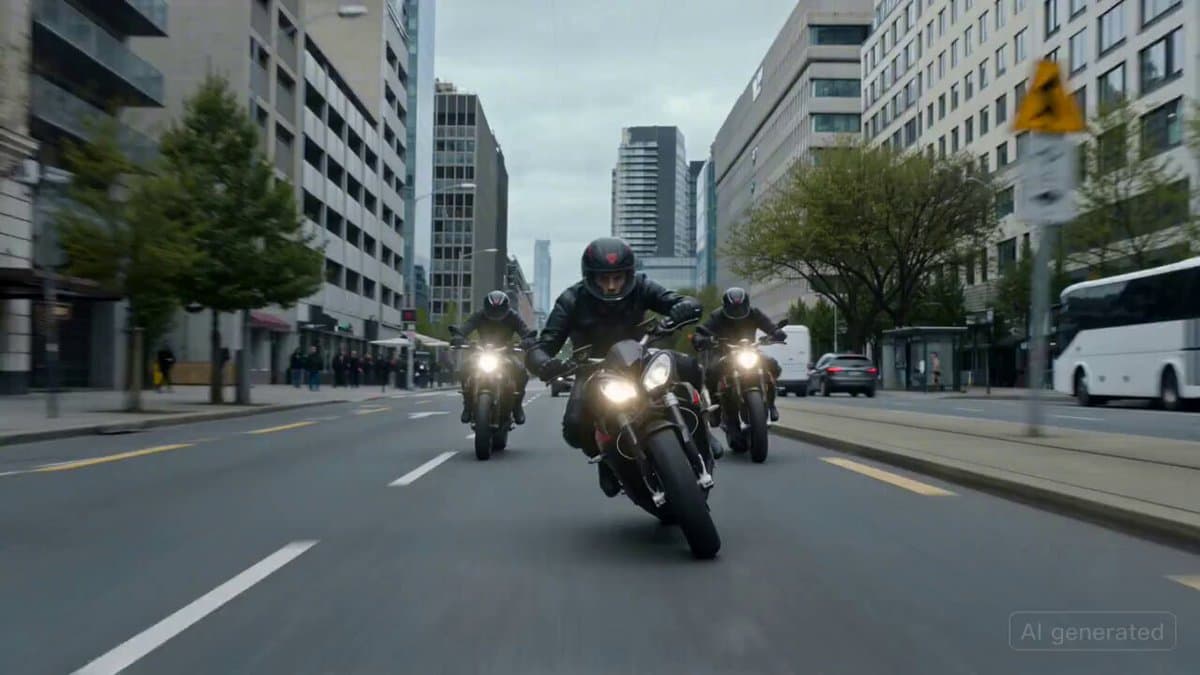 Cinematic High-Speed Motorcycle Chase Scene preview