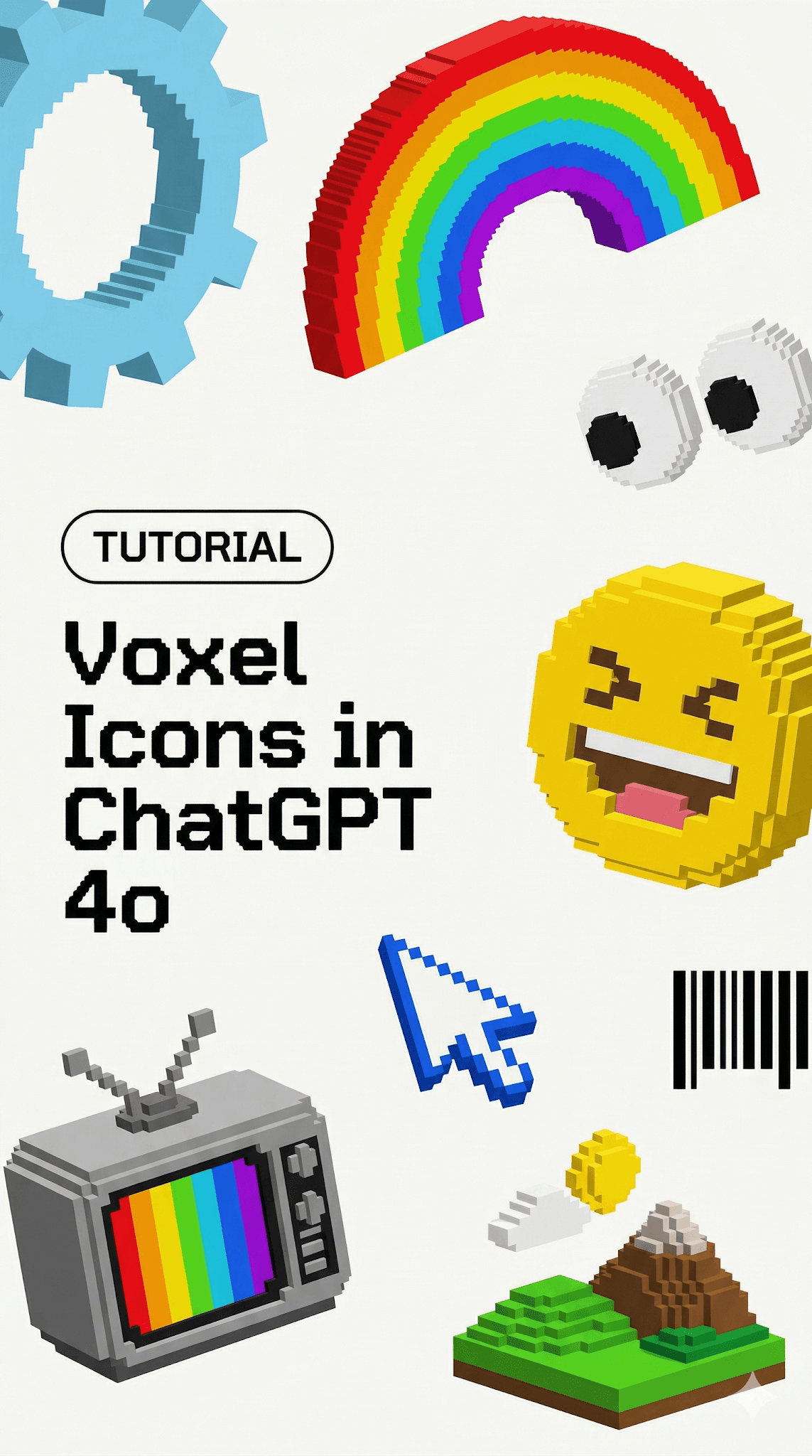 Image Collection Of Detailed 3D Voxel-style Icons Floating... preview