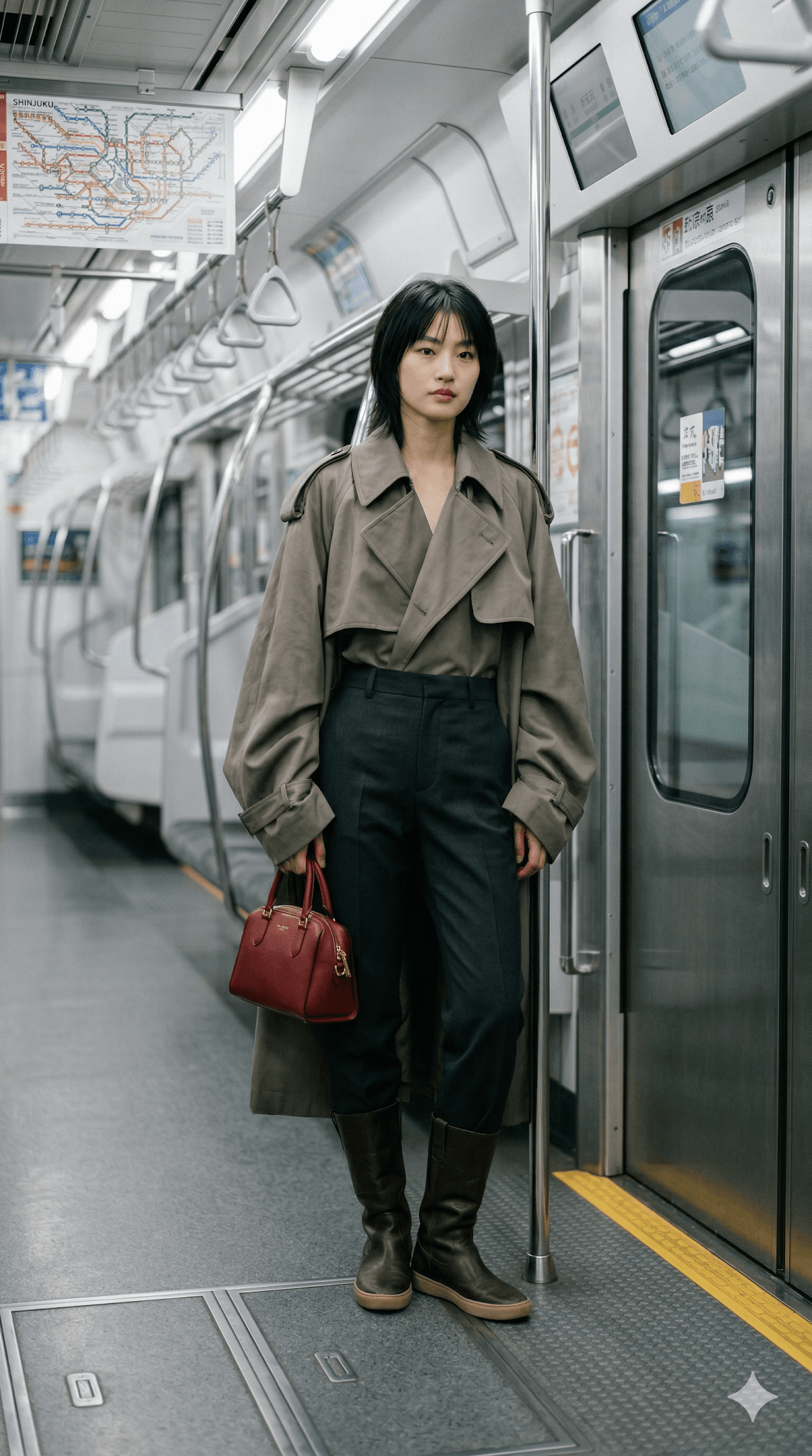 Editorial Slim Young Asian Female Model Standing Inside A preview