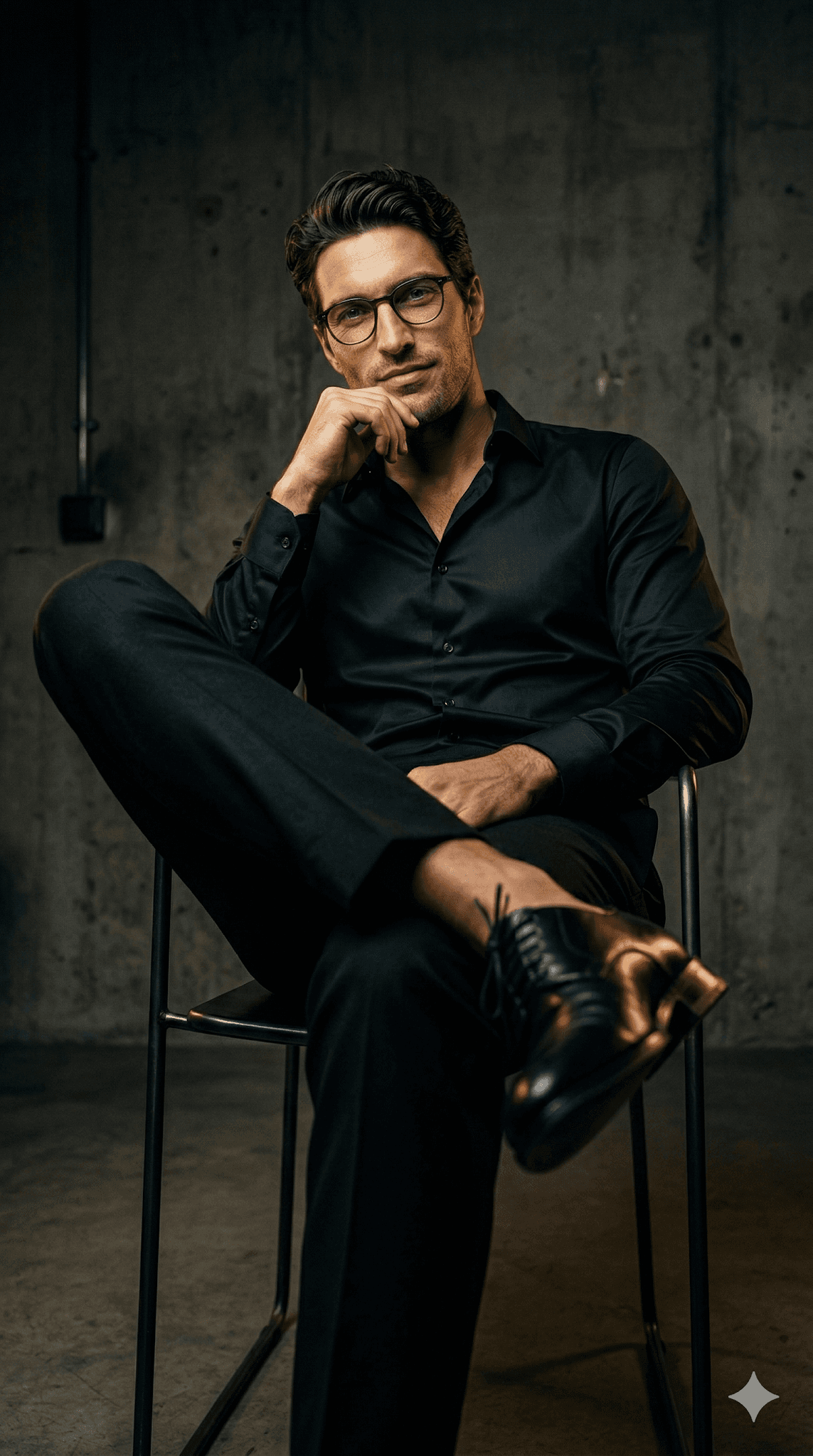Editorial Male Model Sitting On A Chair In A preview