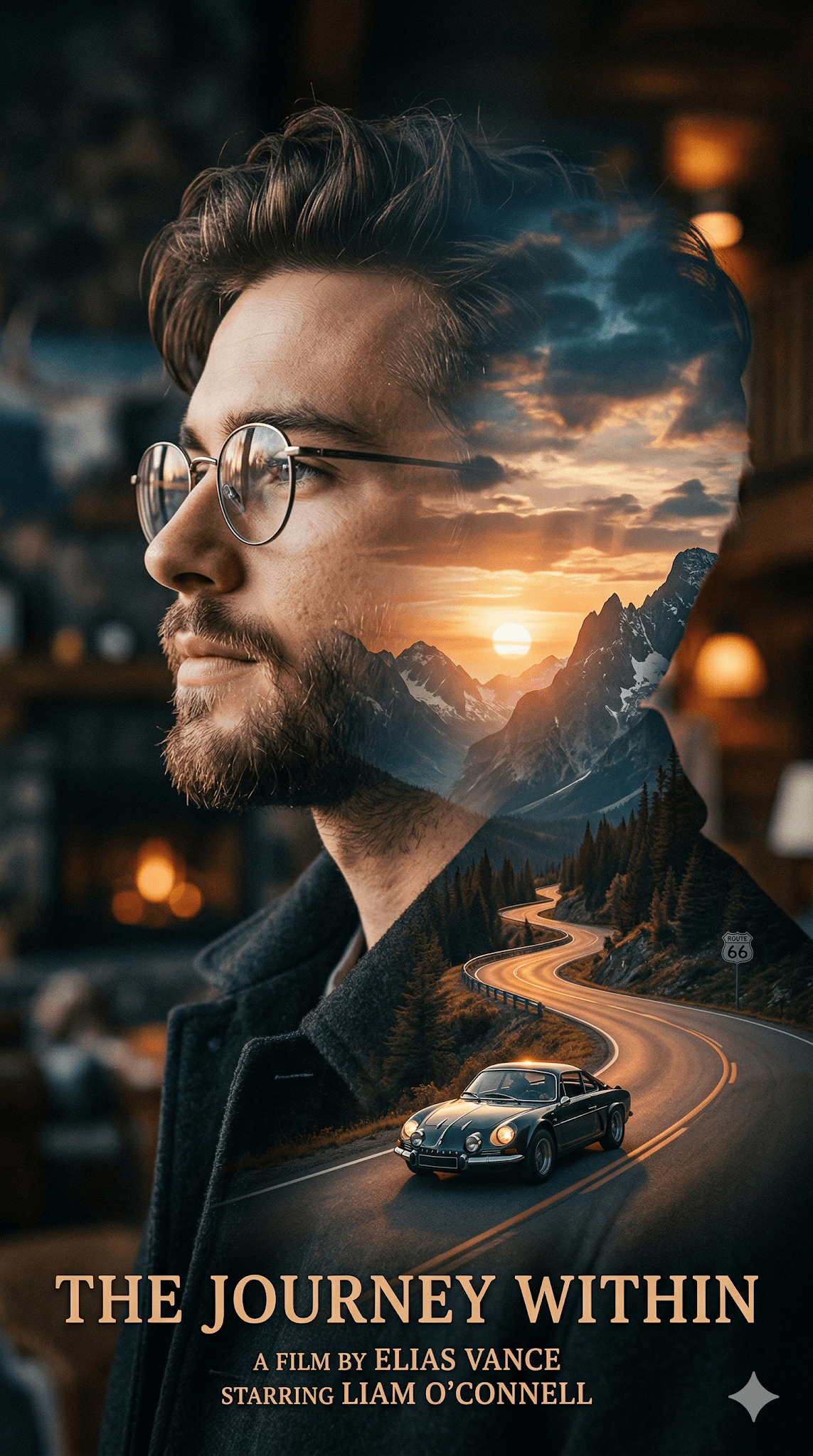 Cinematic Young Man Wearing Round Glasses preview