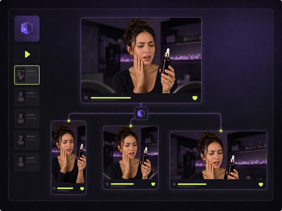 One approved UGC video adapted into vertical, square and landscape formats